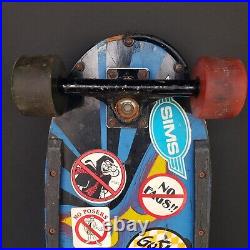 Vintage Action Sports Street Invader Skateboard Black w Old Stickers Made in USA