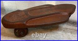 Vintage Antique EARLY Metal Skateboard withMetal Wheels ROCKET Sidewalk Surf Board