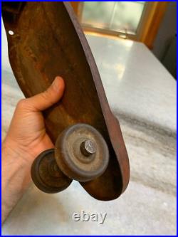 Vintage Antique EARLY Metal Skateboard withMetal Wheels ROCKET Sidewalk Surf Board