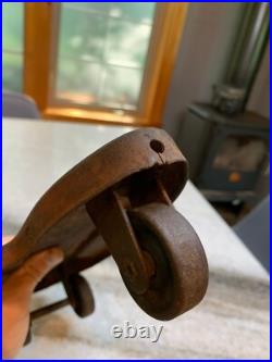 Vintage Antique EARLY Metal Skateboard withMetal Wheels ROCKET Sidewalk Surf Board