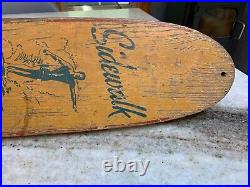 Vintage-Antique Wood/Wooden Skateboard Sidewalk Surfboard Surfing withMetal Wheels