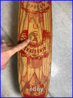 Vintage Apollo Rocket Skateship Wood Wooden Skateboard Skate Board Metal Wheels Vintage Apollo Rocket Skateship Wood Wooden Skateboard Skate Board Metal Wheels