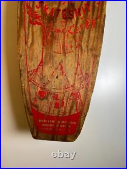 Vintage Apollo Rocket Skateship Wood Wooden Skateboard Skate Board Metal Wheels
