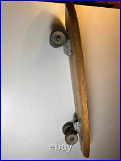 Vintage Apollo Rocket Skateship Wood Wooden Skateboard Skate Board Metal Wheels