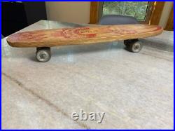 Vintage Apollo Rocket Skateship Wood Wooden Skateboard Skate Board Metal Wheels