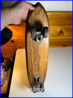 Vintage Apollo Rocket Skateship Wood Wooden Skateboard Skate Board Metal Wheels