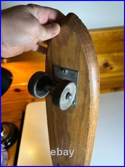 Vintage Apollo Rocket Skateship Wood Wooden Skateboard Skate Board Metal Wheels