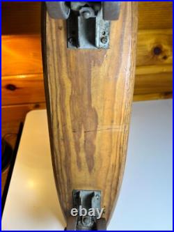 Vintage Apollo Rocket Skateship Wood Wooden Skateboard Skate Board Metal Wheels