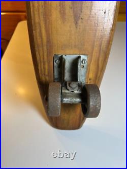 Vintage Apollo Rocket Skateship Wood Wooden Skateboard Skate Board Metal Wheels