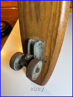 Vintage Apollo Rocket Skateship Wood Wooden Skateboard Skate Board Metal Wheels