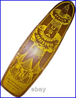Vintage Apollo SkateShip Wood Wooden Skateboard Little Rock Arkansas Space Ship