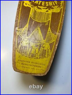 Vintage Apollo SkateShip Wood Wooden Skateboard Little Rock Arkansas Space Ship