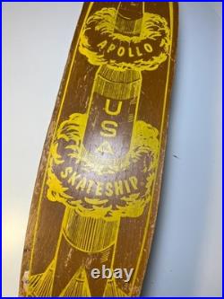 Vintage Apollo SkateShip Wood Wooden Skateboard Little Rock Arkansas Space Ship