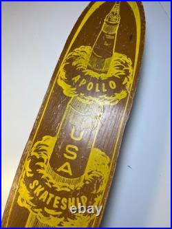 Vintage Apollo SkateShip Wood Wooden Skateboard Little Rock Arkansas Space Ship