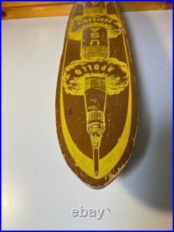 Vintage Apollo SkateShip Wood Wooden Skateboard Little Rock Arkansas Space Ship