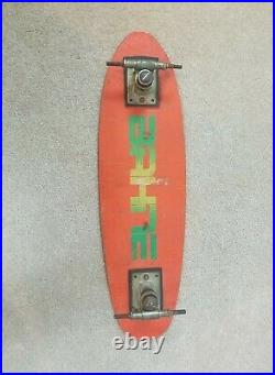 Vintage BAHNE ORANGE FIBERGLASS SKATEBOARD 1970S DECK TRUCKS AXLES NO WHEELS