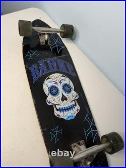 Vintage Bahne 34-1/2 Long Skateboard Day of the Dead Skull Deck 65mm