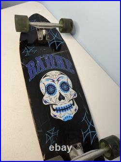 Vintage Bahne 34-1/2 Long Skateboard Day of the Dead Skull Deck 65mm