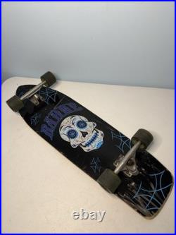 Vintage Bahne 34-1/2 Long Skateboard Day of the Dead Skull Deck 65mm