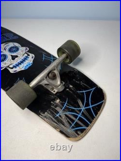 Vintage Bahne 34-1/2 Long Skateboard Day of the Dead Skull Deck 65mm