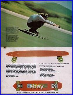 Vintage Bahne Skateboard Chicago Trucks Nos Metaflex'surfer' Wheels 70s Classic