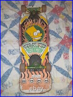 Vintage Bart Simpson Vehicle Of Destruction Skateboard Rare ROUGH SHAPE
