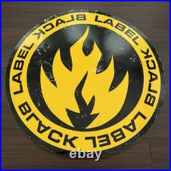 Vintage Black Label Skateboards Sheet Metal Embossed Skate Shop Sign 23.5