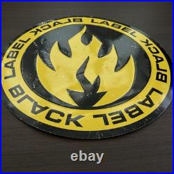 Vintage Black Label Skateboards Sheet Metal Embossed Skate Shop Sign 23.5