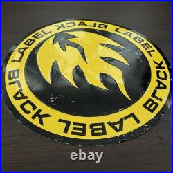 Vintage Black Label Skateboards Sheet Metal Embossed Skate Shop Sign 23.5