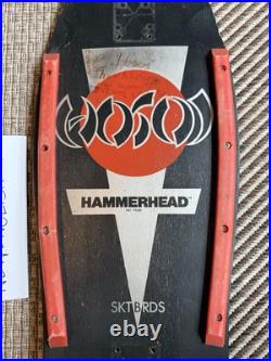 Vintage Christian Hosoi Hammerhead black 1980's Used Skateboard Deck Rare Vintage Christian Hosoi Hammerhead black 1980's Used Skateboard Deck Rare