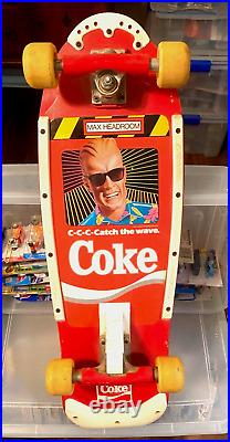 Vintage Coca-Cola Coke Max Headroom Variflex Skateboard 1987 C-C-Catch The Wave