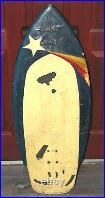Vintage Custom Made Sidewalk Surfboard Skateboard Shooting Star One Of A Kind