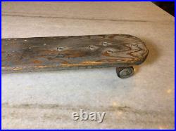 Vintage EARLY 1950s Sidewalk Surfboard Surf Board Wooden Skateboard Metal Wheels