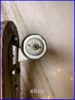 Vintage EARLY 1950s Sidewalk Surfboard Surf Board Wooden Skateboard Metal Wheels