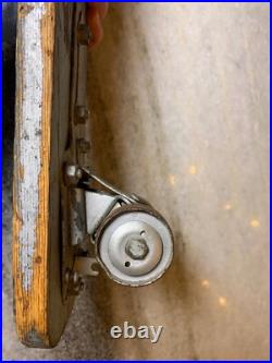 Vintage EARLY 1950s Sidewalk Surfboard Surf Board Wooden Skateboard Metal Wheels