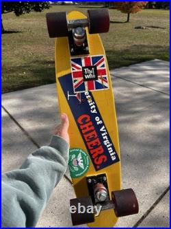 Vintage Fibreflex Gordon and Smith G&S Skateboard Steve Cathey Yellow