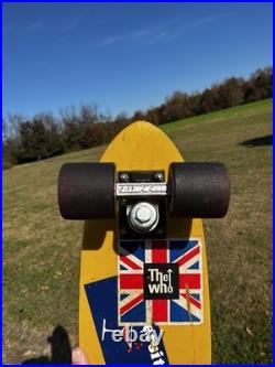 Vintage Fibreflex Gordon and Smith G&S Skateboard Steve Cathey Yellow