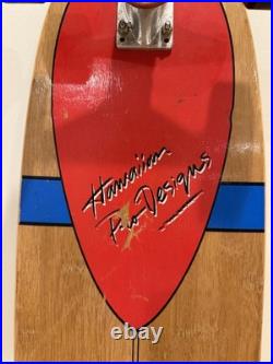 Vintage HAWAIIAN PRO DESIGNS by Donald Takayama Skateboard Longboard Bamboo USA