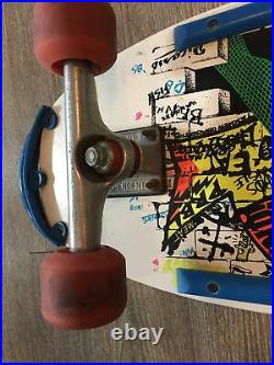 Vintage Jeff Kendall Graffiti Santa Cruz Skateboard Deck with Trucks & Wheels