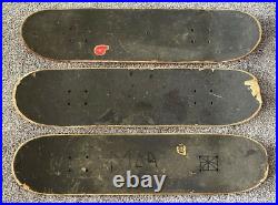 Vintage LOT of 3 Trashed Skateboard Decks Wall Art Graphics Bar Man Cave Decor Vintage LOT of 3 Trashed Skateboard Decks Wall Art Graphics Bar Man Cave Decor