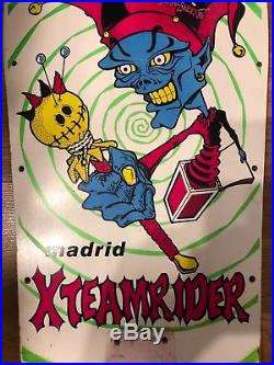 Vintage MADRID X TEAM RIDER JESTER Skateboard Deck OG Rare John Lucero 80s