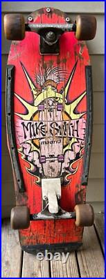 Vintage Mike Smith madrid Skateboard w tracker trucks & kryptonics wheels USA