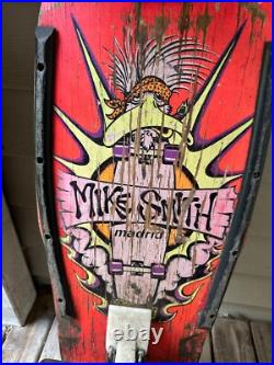 Vintage Mike Smith madrid Skateboard w tracker trucks & kryptonics wheels USA