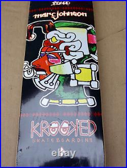 Vintage NOS Marc Johnson Krooked Guest Board Skateboard Deck Black NEW 31