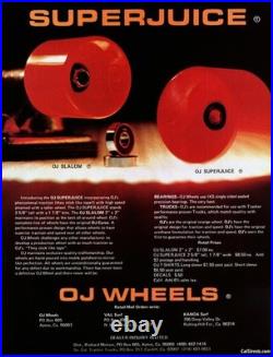 Vintage NOS OJ SUPERJUICE Skateboard Wheels Rare 1970s Unused Hot Juice Pure