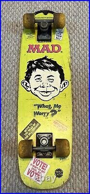 Vintage Nash 1987 Mad Magazine 26 Skateboard What Me Worry Neuman Sticker Board