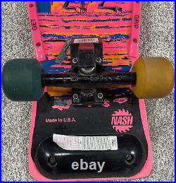 Vintage Nash Skateboard Long Board XR Z2 Pink Palm Trees Neon 80s Complete USA