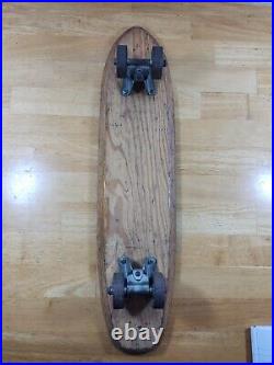 Vintage Nash Surfboards SHARK Wood Skateboard Metal Wheels Steel