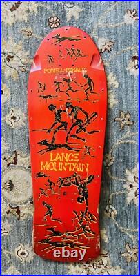 Vintage OG Lance Mountain 7ply 1985 Red skateboard deck Powell Peralta Tony Hawk