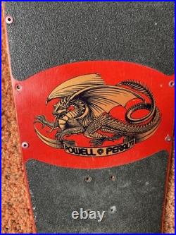 Vintage OG Red Sword And Skull Powell Peralta Skateboard Deck Full Size Pig
